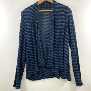 Cut Loose Women Semi Sheer Open Front Cardigan Top Sz S Striped Boho Coastal USA